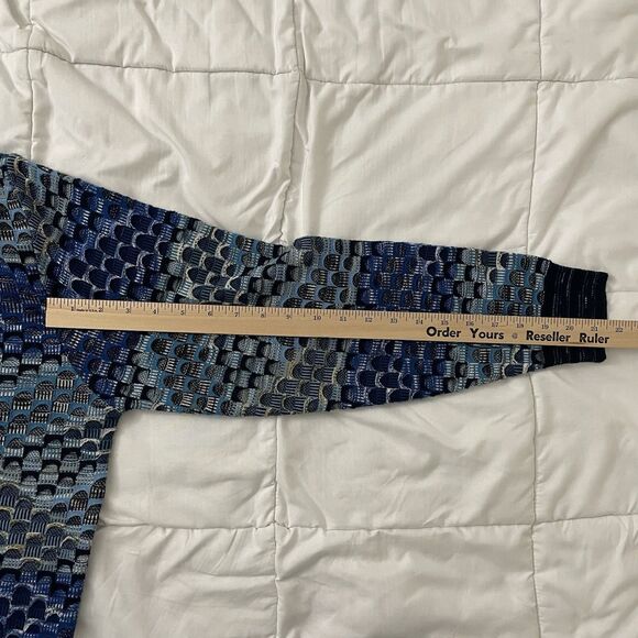 Montechiaro Sweater Mens XL Blue Geometric Print Pullover Crewneck Italy Vintage - Picture 8 of 8